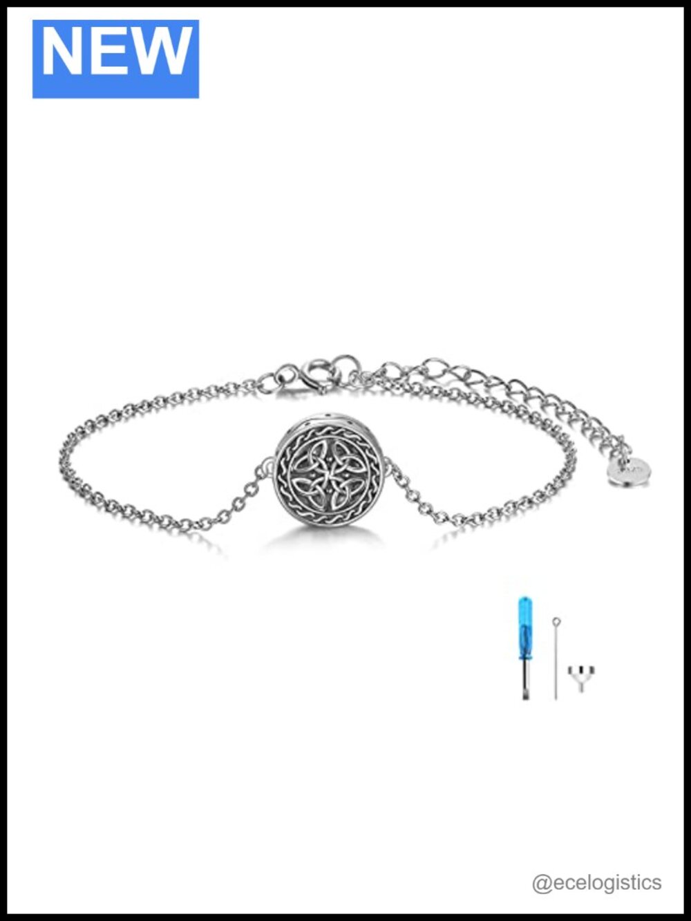 925 Sterling Silver Celtic Knot Urn Bracelet for Ashes Memorial Keepsake